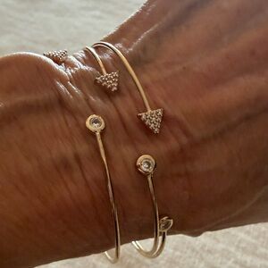 Chic Gold Bracelet Set with Crystal Details